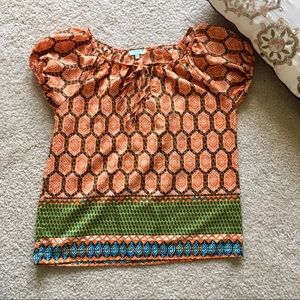 Patterned Short Sleeve Top